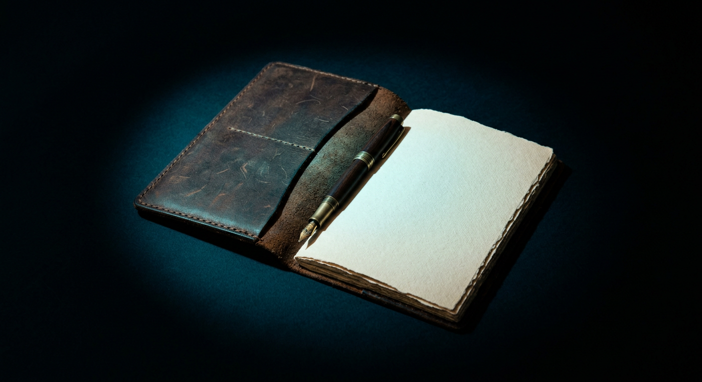 Open notebook and pen, ready for a poem