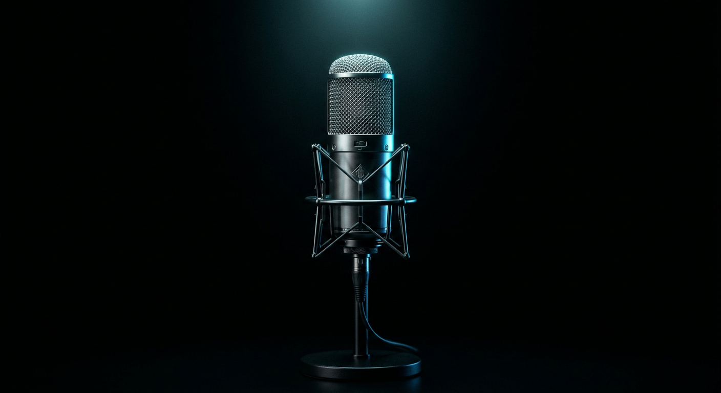Studio microphone ready for a singer